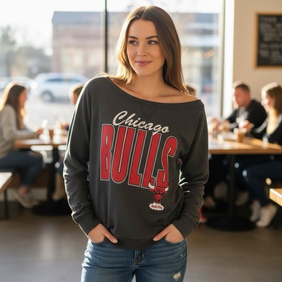 NBA Tops - Women’s NBA‎ Chicago Bulls off shoulder shirt Sz M